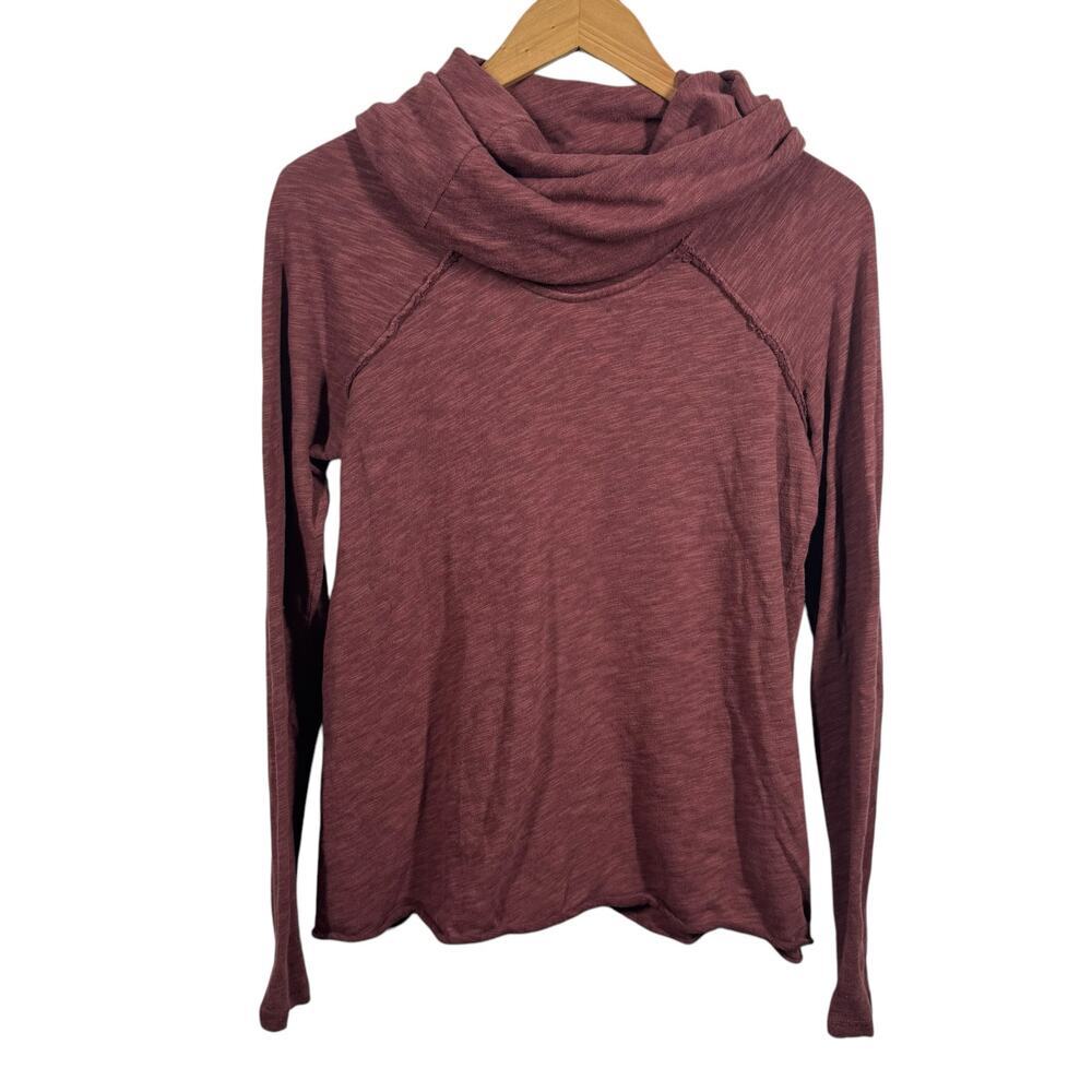 Free People FP Beach Top Women S Red Burgundy Cocoon Cowl Neck Pullover Shirt